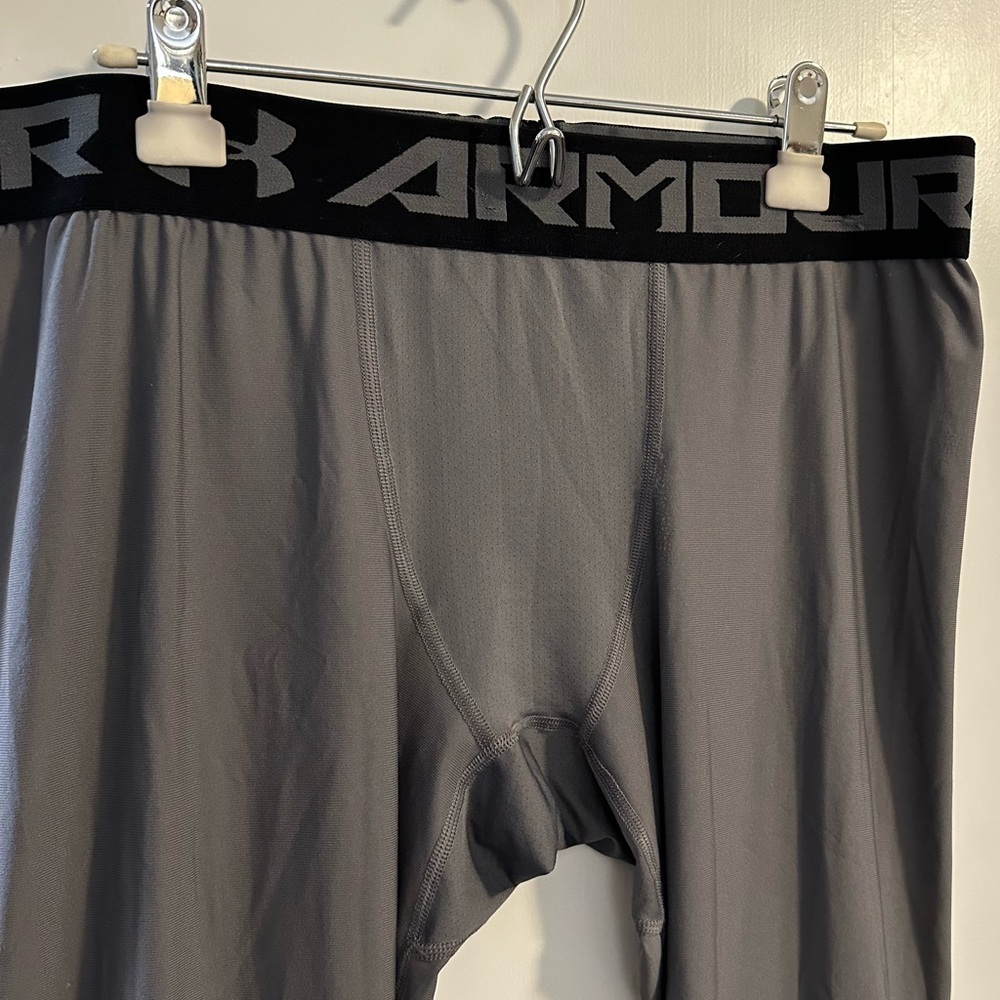 Like new under armour compression men tights  XXL leggings black gray heat gear - Picture 2 of 13